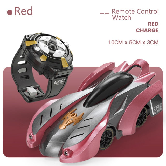 Wall Climbing RC Car, Electric Anti-Gravity 360 Rotating RC Car, Watch Remote Control Car for kids gift