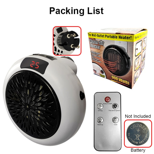 Mini Space Heater Plug In For Room Patio Indoor, Room  Patio Heater, Office Air Warmer