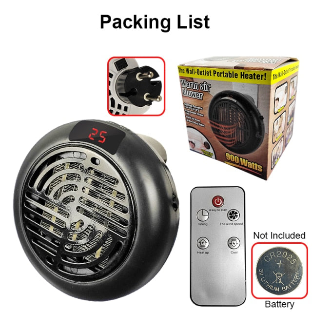 Mini Space Heater Plug In For Room Patio Indoor, Room  Patio Heater, Office Air Warmer