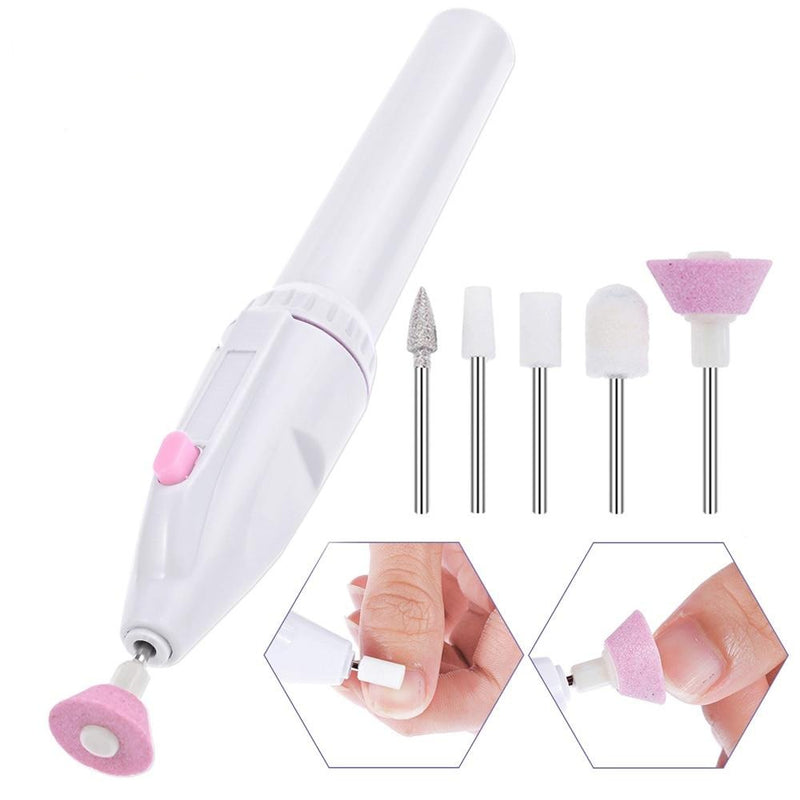 Easy to use Electric Nail Care Kit, 5 in 1 Manicure Set machine, Nail Drill File Grinder Grooming kit nail Buffer Polisher remover