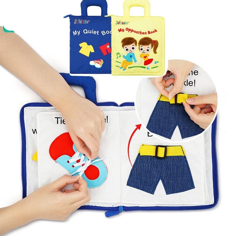 Baby Montessori Book toy, Soft Cloth Fabric Educational Book for Toddler Activity Quiet Book for Kids christmas Gift