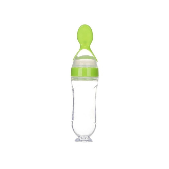 Baby Dispensing Bottle Spoon Feeder -Best Toddler Infant weaning cereal food squeezer