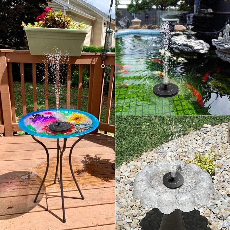 Solar Water Fountain For Bird Bath, Outdoor Garden Floating Water Pump Decoration Birdbath