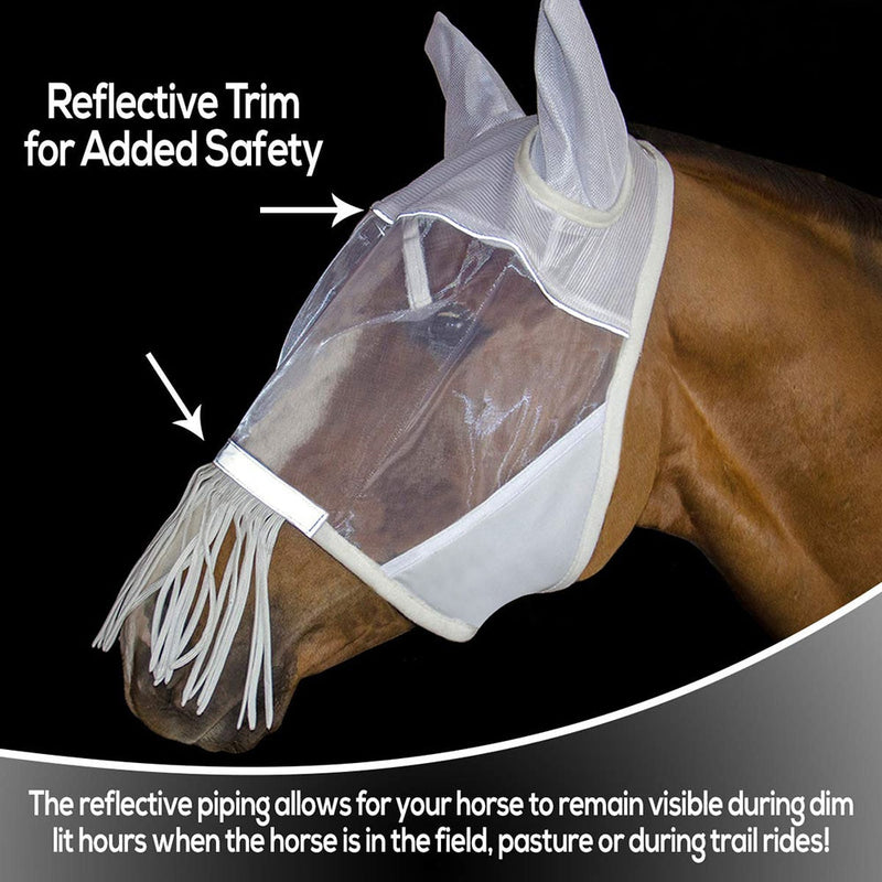 Horse Mesh fly Mask, with ear, eye cover & Nose Fringe, pony pal face mask