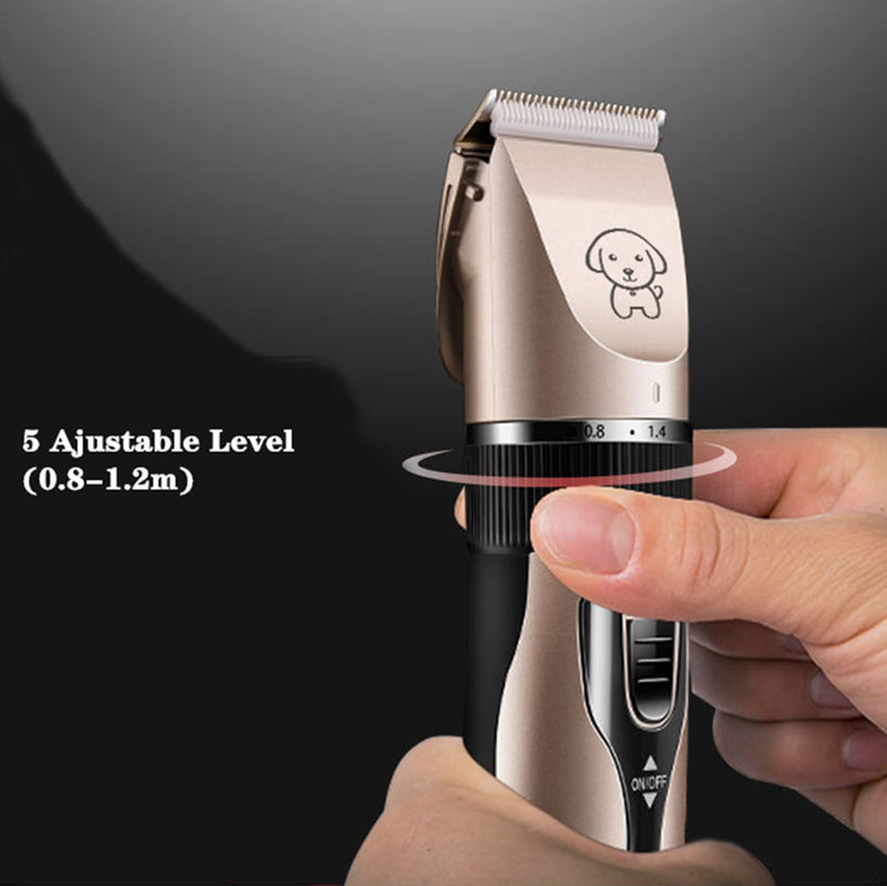Rechargeable Pet Hair Clippers For Dogs Puppy- Cordless Grooming Shaver Set, Noisless Electric Hair Trimmer For Cats, kids, Dogs, Rabbit & Horse
