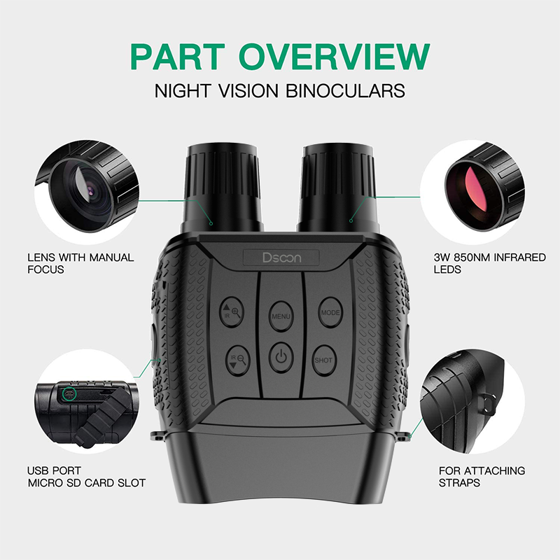 Night Vision Goggles, Night Vision Binoculars, Pro Military Night Vision IR Digital Thermal Hunting Telescope Camping Equipment