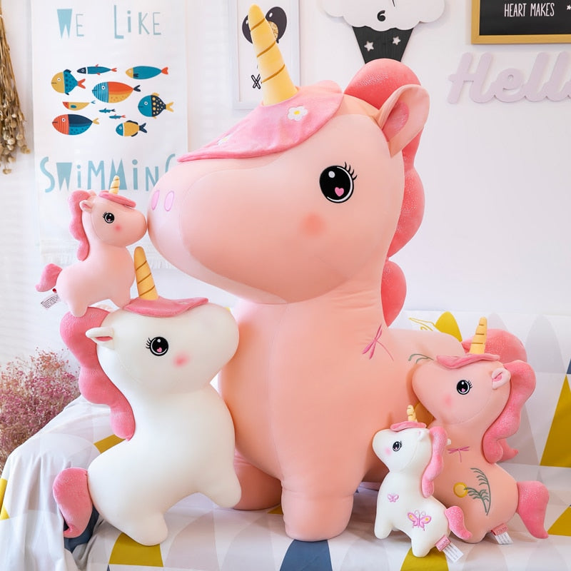 Big Size Kawaii Unicorn Stuffed Toy Soft Plush Animal Pillow Cute Unicornio Doll Kawaii Room Bed Decor Christmas Gift Girl&Kids