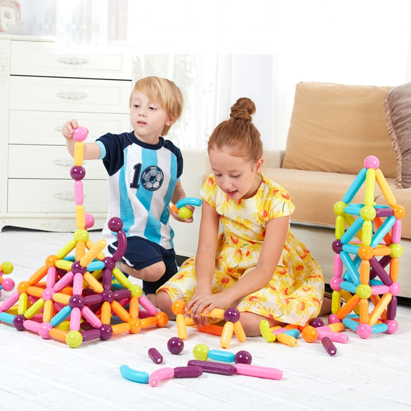 Big Size DIY Magnetic Toys Gift, Stick Building Blocks, Children Set Kids Magnets Bricks, Educational Balls & Rods