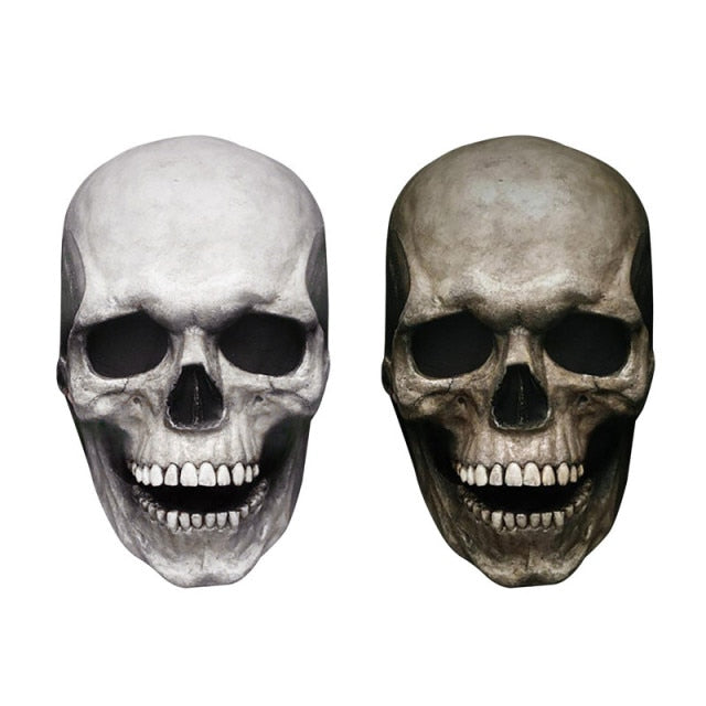 Halloween Full Head Skull Mask - Movable Jaw Mask, Scary Halloween Mask Custom, human skull mask