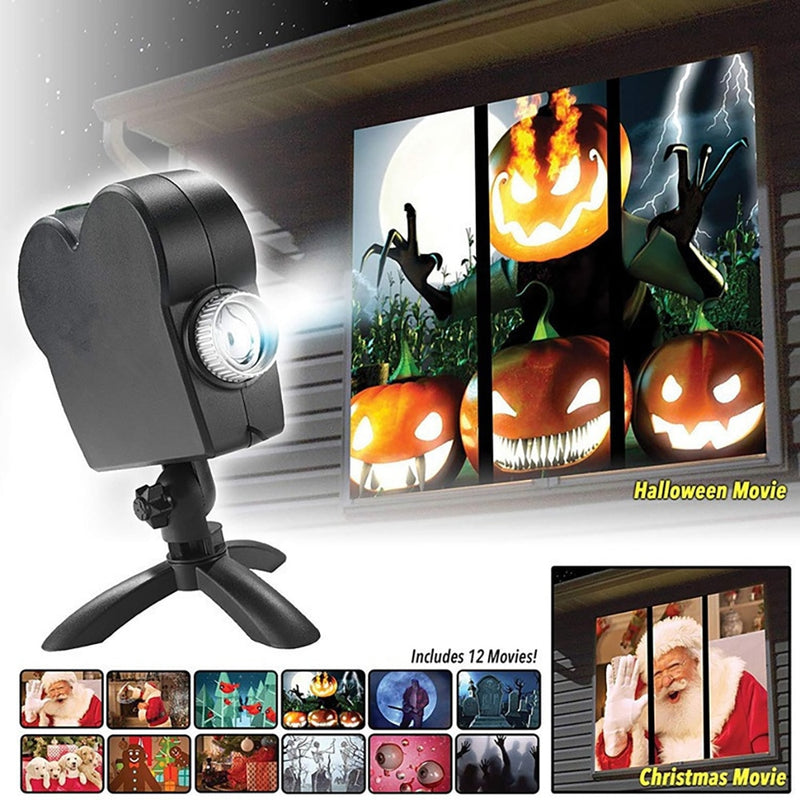 Christmas & Halloween Hologram Projector- Santa Apparition- Wonderland Window Laser Projector for decoration Display