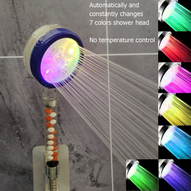 LED High Pressure Shower Head, powerful rgb color changing disco rainfall shower head, alcachofa de la ducha