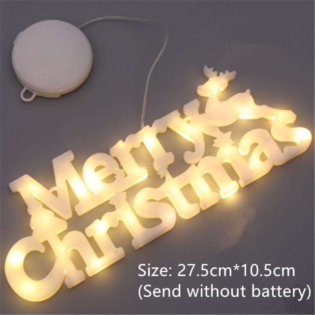 Merry Christmas LED Letters: Christmas Decoration 2022 New Year Xmas Tag Light String Fairy Garland Home Decoration Christmas Noel