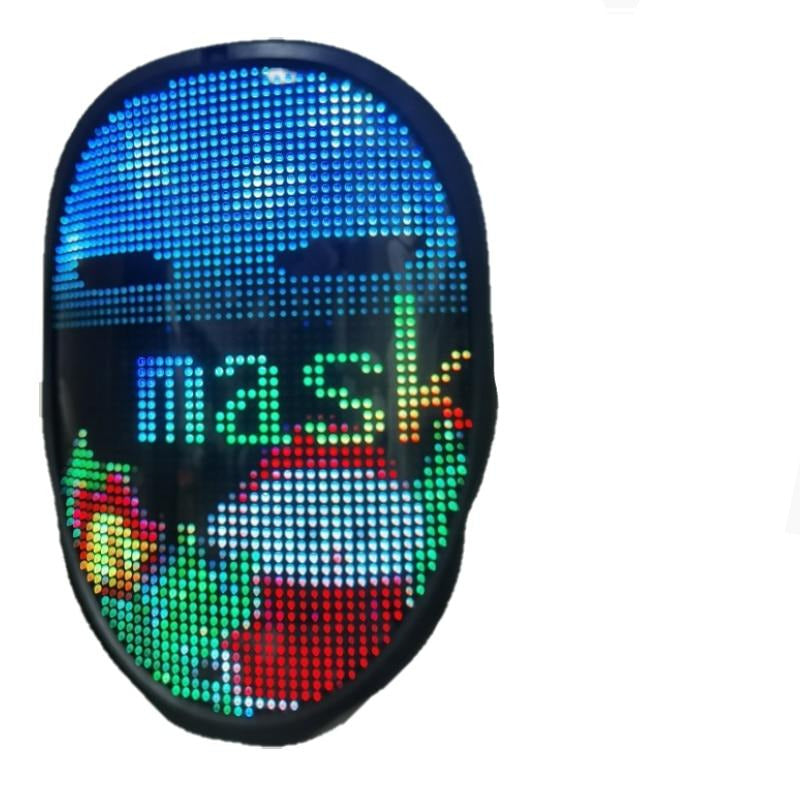 Xmas Bluetooth Compatible Led Glow-in-the-dark Mask Carnival Face Changing Glowing Party Christmas Mask Decoration