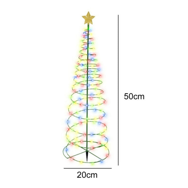 Spiral Christmas Tree LED Lights Christmas Tree Spiral String Lamps Xmas Decoration For Garden And Lawn  Light