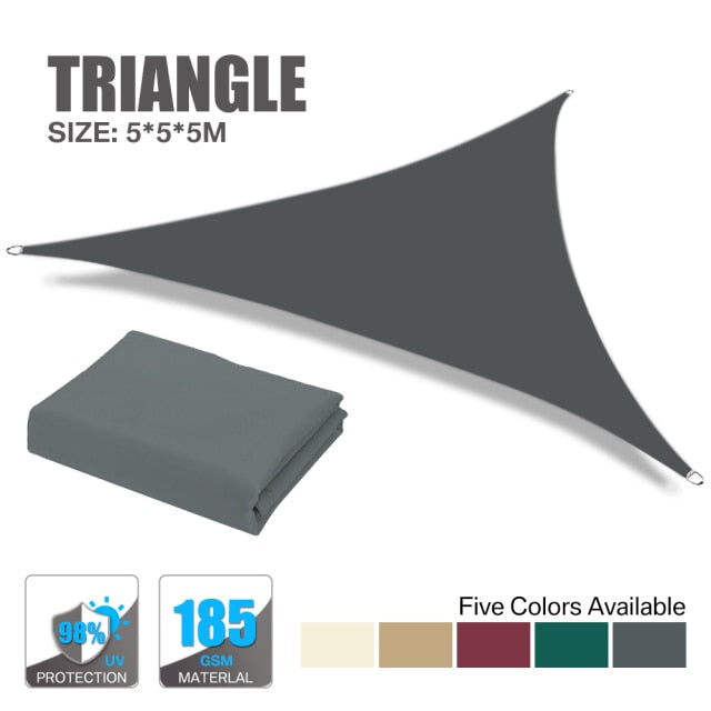 Triangle / Rectangle Driveway Shade Sail Tarp, Awings Sun Shade Shelter Sail Canopy Top Parasol
