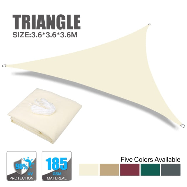 Triangle / Rectangle Driveway Shade Sail Tarp, Awings Sun Shade Shelter Sail Canopy Top Parasol