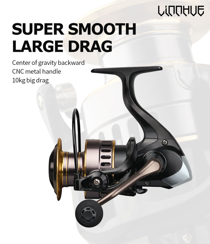 Spinning - HE500-7000 Drag 10kg Fishing Reel Metal/EVA Ball Grip Spool Spinning Reel