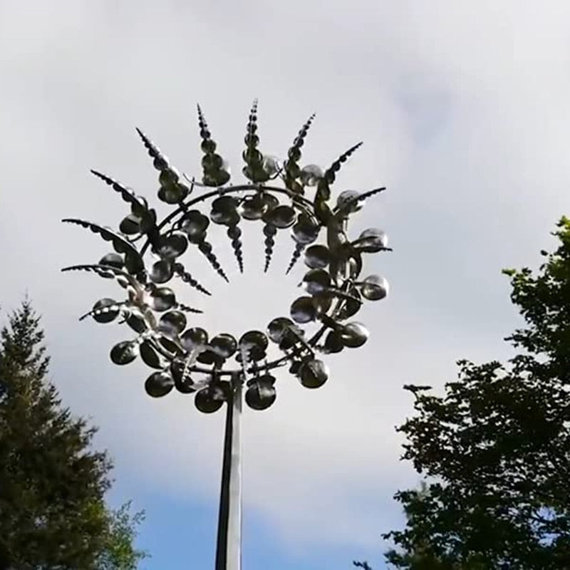 Magical Yard Windmill, Unique Metal Wind mill For Garden, Kinetic Resistant Yard Art Spinner