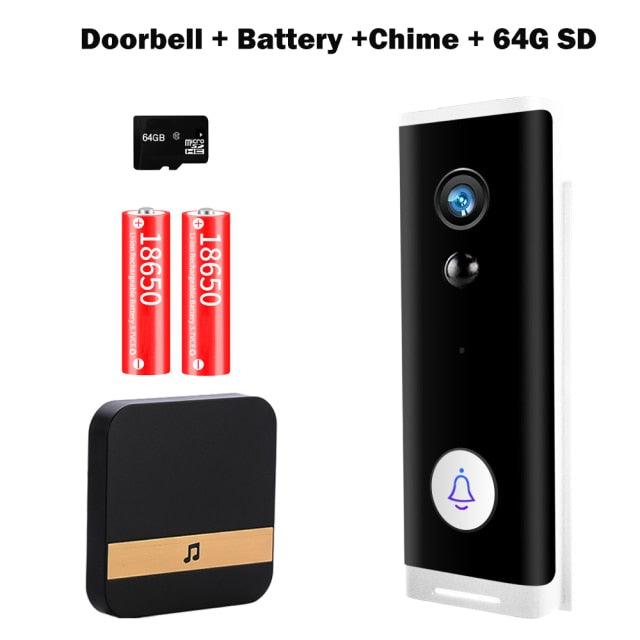 Wireless Doorbell Camera: 1080P Smart Home Doorbell Camera WiFi Wireless Door Bell Video cam for Home Security IP Camera Outdoor