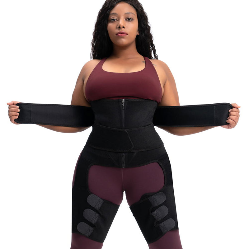 NeoSweat 3-In-1 Waist and Thigh Trimmer Butt Lifter, Belly Belt Shapers Body Sculptor Adjustable Wrap Ultra Weight Loss sweat