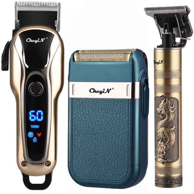3 Hair Clippers for Men & Professional Barbers Gold Set Cordless Hair Trimmers