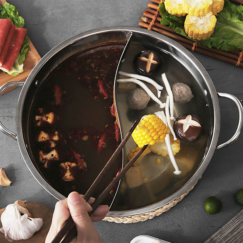 Stainless Steel Hot Pot Divider Dual Sided Pot