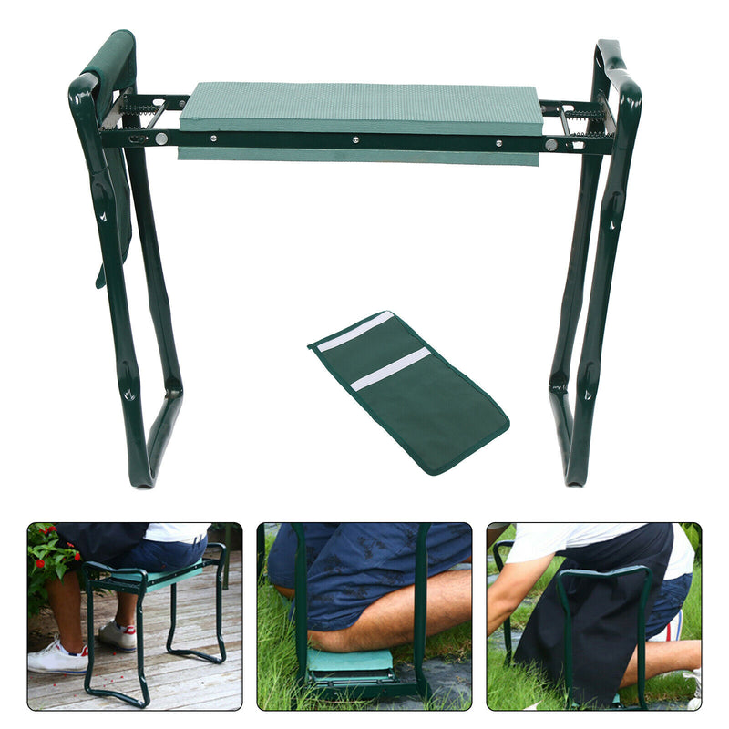 Multifunctional Garden Kneeler & Seat With Pocket, Foldable heavy duty Farm kneeler Chair with Pouch made in USA