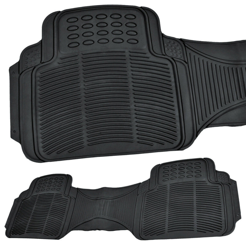 Car Floor Mats for Auto All Weather Rubber Liners Heavy Duty Fit Black 3pc Pack