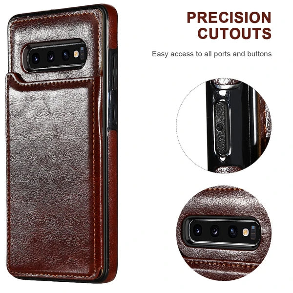 Luxury Retro Leather Card Slot Holder Business Cover Case For Samsung Note 10 Plus S10 plus S10 lite S10 Note 9 8 S9 S8 Plus