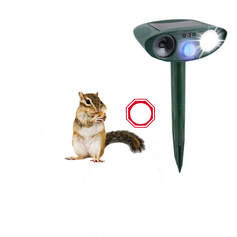 Ultrasonic Chipmunk Repeller - Solar Powered - Get Rid of Squirrel and Chipmunks