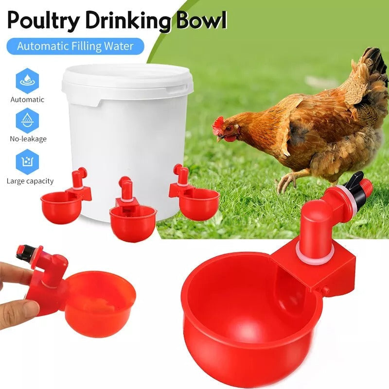 Automatic Chicken Cup Waterer, Auto Poultry Water Bowel Feed for Coop & Flock, Birds, Ducks, Hens Coop Ideas